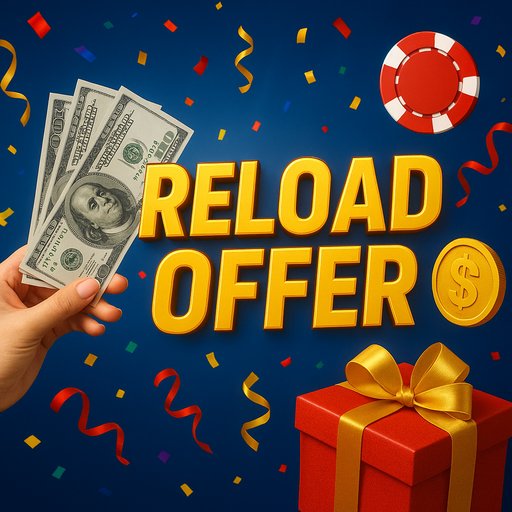 Crickex reload offer card with bright graphics and a celebratory vibe. The image suggests ongoing value for loyal players.