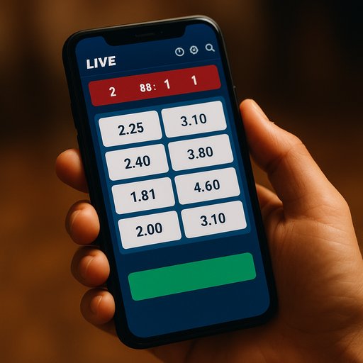 Crickex mobile betting app showing live markets on a smartphone for on-the-go bets. The screen highlights quick bet options and live odds.