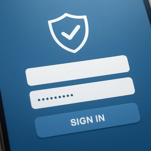 Secure login screen image for Crickex: a calm blue interface with a shield icon and sign-in fields, conveying safety and trust for resuming play.
